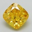 2.76 Ct. Fancy Vivid Yellow Cushion Lab Grown Diamond