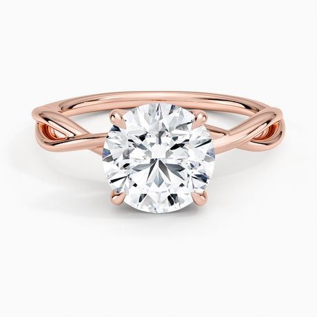 14K Rose Gold Alya Twist Solitaire Ring