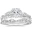 18K White Gold Luxe Secret Garden Diamond Ring (3/4 ct. tw.) with Luxe Winding Willow Diamond Ring (1/4 ct. tw.)