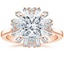 14K Rose Gold Ballerina Diamond Ring, smalltop view