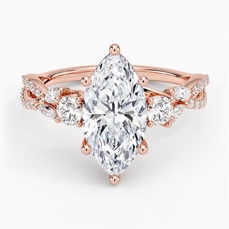 14K Rose Gold Luxe Willow Three Stone Diamond Ring (1/2 ct. tw.)
