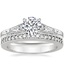 18K White Gold Valentina Diamond Ring with Pavé Milgrain Diamond Ring (1/8 ct. tw.)