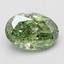 1.51 Ct. Fancy Vivid Green Oval Lab Grown Diamond, smalltop view
