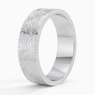 Topo 6mm Wedding Ring in 18K White Gold
