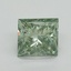 0.90 Ct. Fancy Vivid Green Princess Lab Grown Diamond