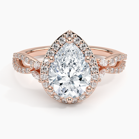14K Rose Gold Luxe Willow Halo Diamond Ring (2/5 ct. tw.)
