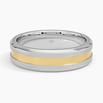 Mixed Metal Axel 6mm Wedding Ring