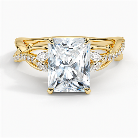 18K Yellow Gold Garland Diamond Ring