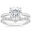 18KW Moissanite Freesia Ring with Curved Versailles Diamond Ring, smalltop view