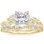 18K Yellow Gold Secret Garden Diamond Ring (1/2 ct. tw.) with Luxe Winding Willow Diamond Ring (1/4 ct. tw.)