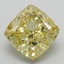 6.59 Ct. Fancy Vivid Yellow Cushion Lab Grown Diamond