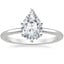 18K White Gold Perfect Fit 1.4mm Solitaire Ring, smalltop view
