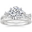 18K White Gold Azalea Twist Diamond Ring with Petite Comfort Fit Wedding Ring