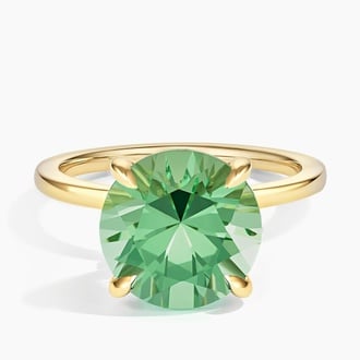 Watermelon Crush Green Lab Sapphire and Lab Diamond Cocktail Ring