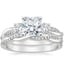 18K White Gold Three Stone Petite Twisted Vine Diamond Bridal Set (1/2 ct. tw.)
