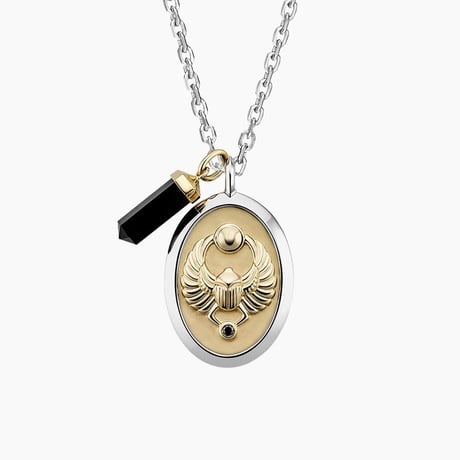 Scarab Black Onyx and Diamond Pendant