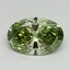 4.08 Ct. Fancy Vivid Green Oval Lab Grown Diamond