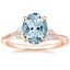 14K Rose Gold Camellia Milgrain Diamond Ring, smalltop view