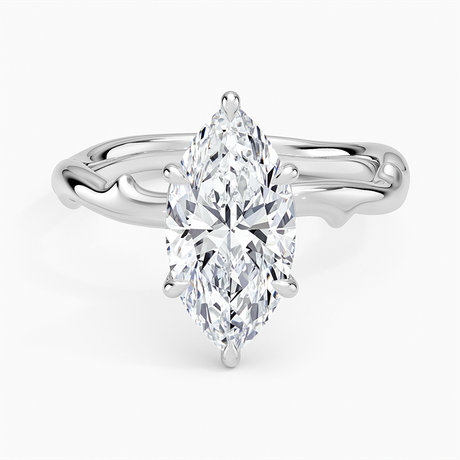 18K White Gold Rose Thorn Hidden Accent Diamond Ring (1/4 ct. tw.)