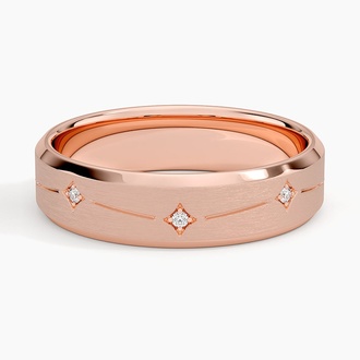 Luxe Cosmos Diamond 5.5mm Wedding Ring in 14K Rose Gold