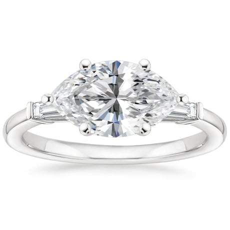 Platinum East West Tapered Baguette Diamond Ring