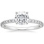 18K White Gold Petite Shared Prong Three-Quarter Coverage Diamond Ring (1/3 ct. tw.), smalltop view