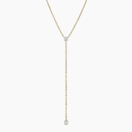 Pear Lab Diamond Bezel Lariat Necklace (3/8 ct. tw.)