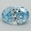 4.04 Ct. Fancy Vivid Blue Oval Lab Grown Diamond
