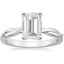 18K White Gold Twisted Vine Solitaire Ring, smalltop view