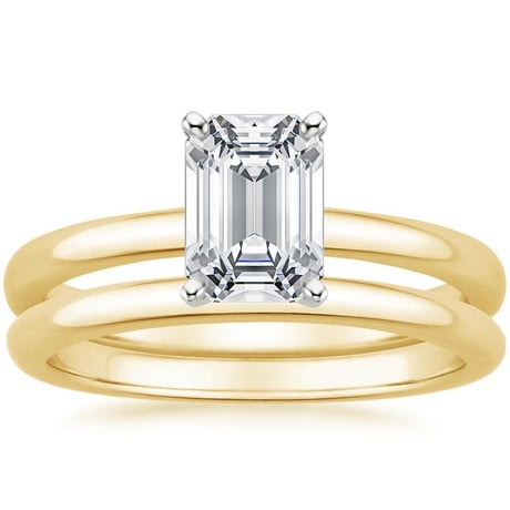 18K Yellow Gold 2mm Comfort Fit Bridal Set