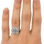 The Delpha Ring, smallzoomed in top view on a hand