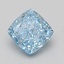1.18 Ct. Fancy Vivid Blue Cushion Lab Grown Diamond