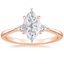 14K Rose Gold Aria Three Stone Diamond Ring (1/10 ct. tw.), smalltop view