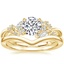 18K Yellow Gold Summer Blossom Diamond Ring (1/4 ct. tw.) with Chevron Ring