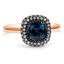 Custom Two Tone Sapphire Double Halo