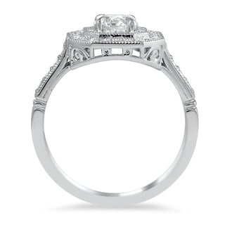 Custom Antique Double Halo Diamond Ring