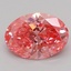0.71 Ct. Fancy Vivid Pink Oval Lab Grown Diamond