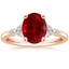 14K Rose Gold Verbena Diamond Ring, smalltop view