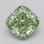 2.75 Ct. Fancy Vivid  Green Cushion Lab Grown Diamond