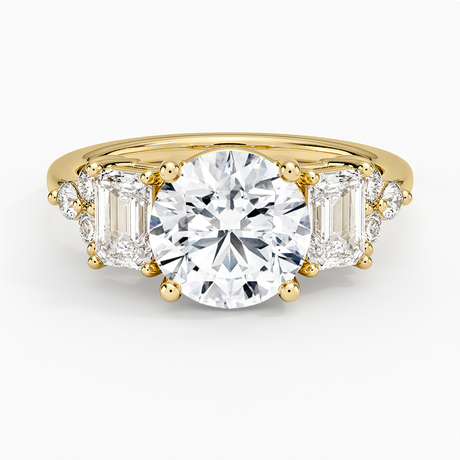 Low-Profile Cluster Diamond Engagement Ring