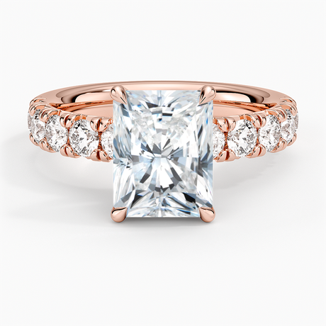14K Rose Gold Ellora Half Coverage Diamond Ring