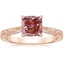 14K Rose Gold Elsie Engraved Ring, smalltop view