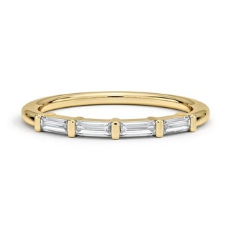 Custom Four Stone Baguette Lab Diamond Ring