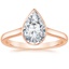 14K Rose Gold Luna 2mm Bezel Ring, smalltop view