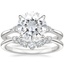 18KW Moissanite Aria Contoured Diamond Bridal Set, smalltop view