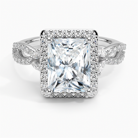 Luxe Floral Halo Engagement Ring