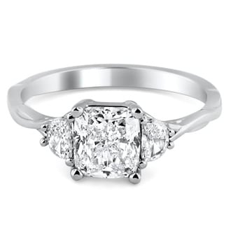 Custom Half Moon Diamond Accent Ring