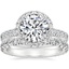 18K White Gold Luxe Sienna Halo Diamond Ring (3/4 ct. tw.) with Sienna Eternity Diamond Ring (7/8 ct. tw.)