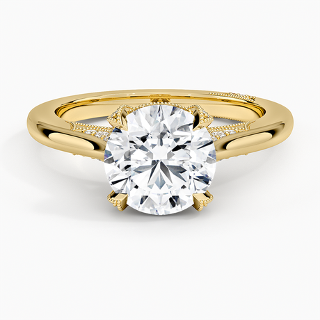 Cathedral Shoulder Diamond Accented Prong Setting