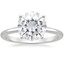 18K White Gold Four-Prong Comfort Fit 1.5mm Ring, smalltop view
